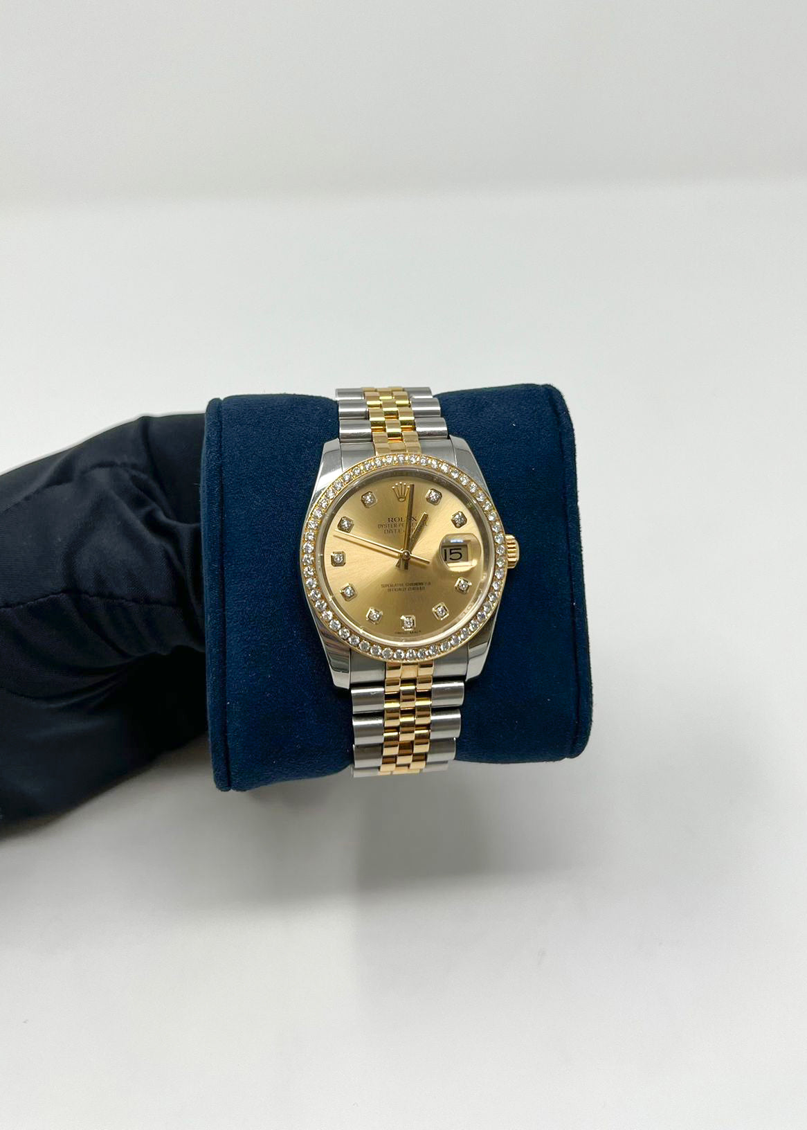 Rolex Yellow Gold And Stainless Steel Datejust - 36 MM - Jubilee Bracelet - Diamond Bezel - Champagne Diamond Dial - 116233