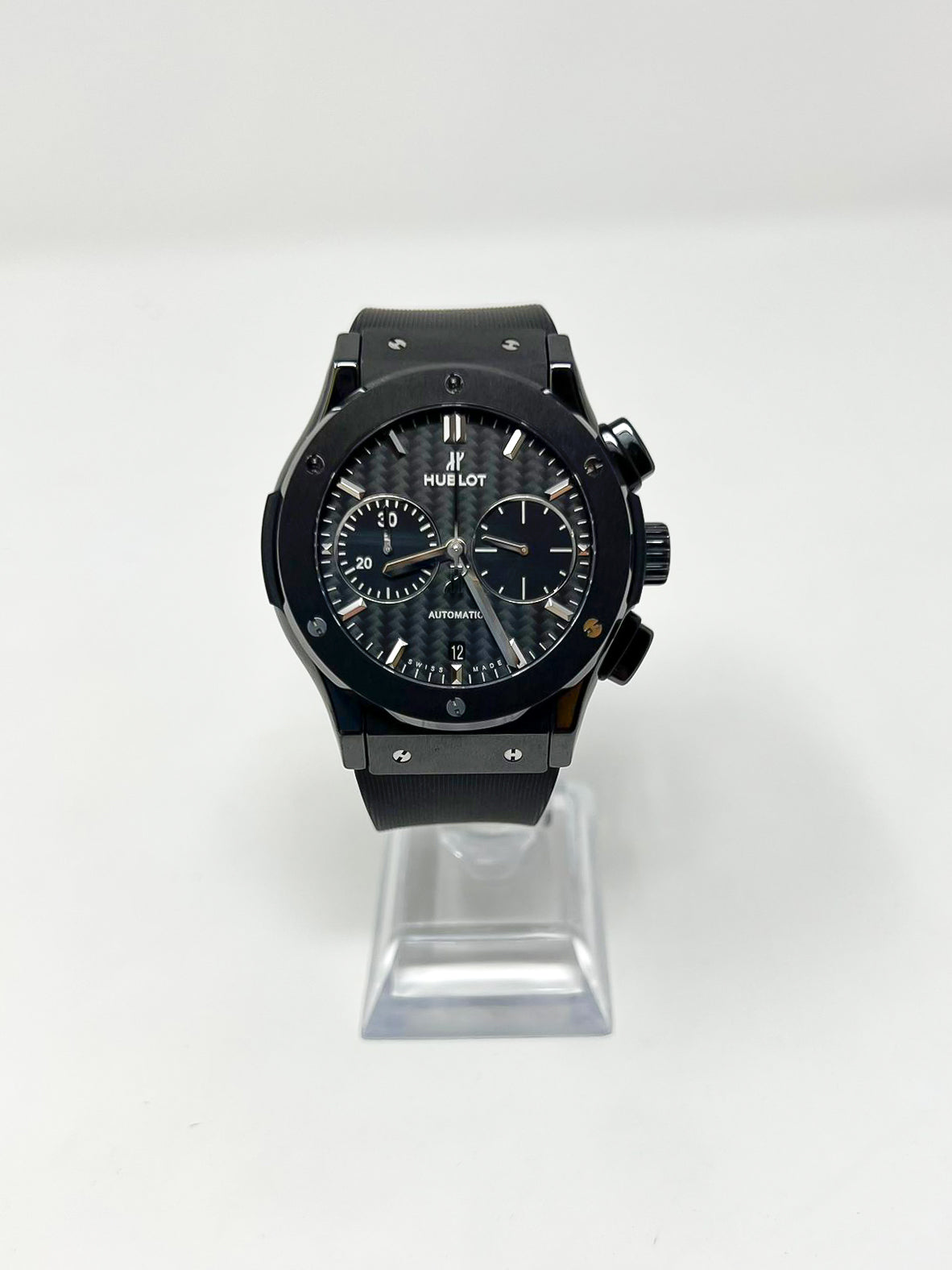 Hublot Classic Fusion Ceramic 45 MM - Black Rubber Strap - Black Dial - 521.CM.1771.RX