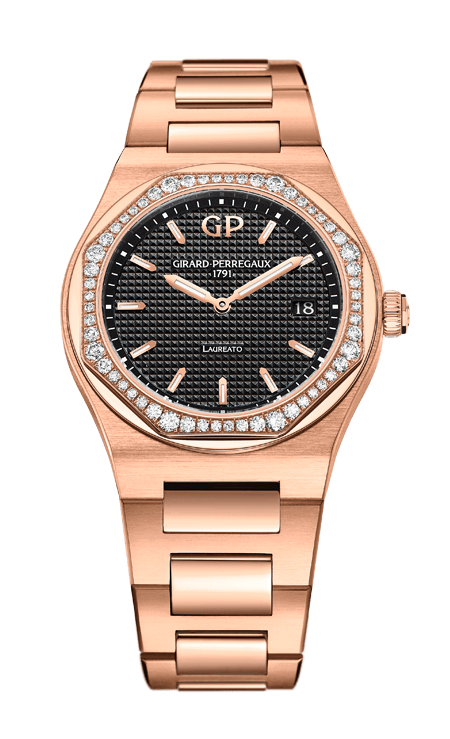 Girard-Perregaux Laureato Pink Gold 34 MM - Pink Gold Bracelet - Black Dial - 80189D52A632-52A