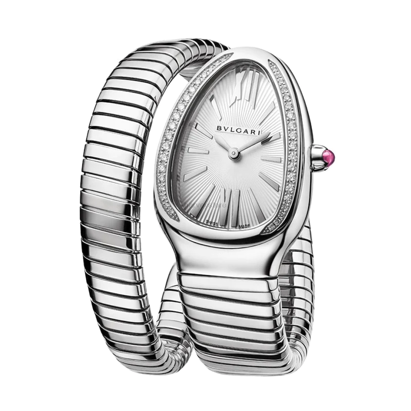 Bvlgari Serpenti Tubogas - 35 MM - Stainless Steel - Silver Opaline Dial - 101816 nyc watcher nyc watches