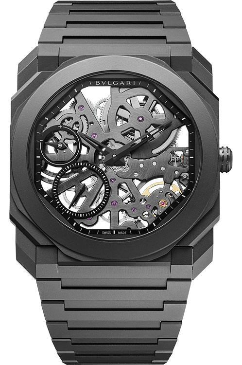 Bvlgari Octo Roma - 40 MM - Black Ceramic - Black Skeleton Dial - 103126 nyc watcher nyc watches