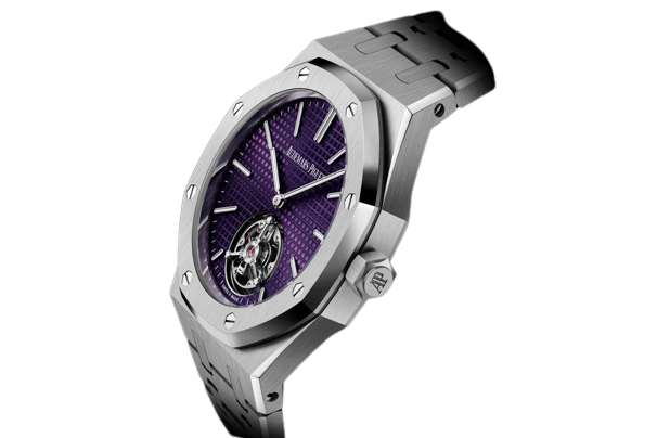 Audemars Piguet Royal Oak Selfwinding Flying Tourbillon 37 MM - Stainless Steel Bracelet - Plum Dial - 26660ST.OO.1356ST.01