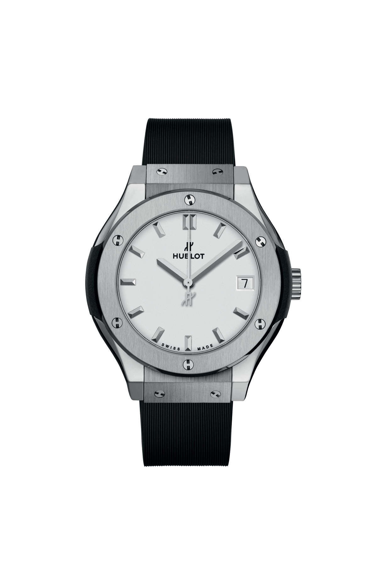 Hublot Classic Fusion Titanium Opalin 33 MM - Black Leather Strap - White Dial - 581.NX.2611.RX