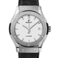 Hublot Classic Fusion Titanium Opalin 42 MM - Black Leather Strap - White Dial - 542.NX.2611.LR