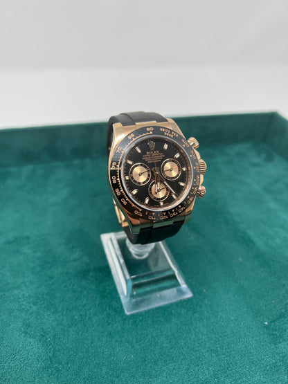 Rolex Everose Gold Daytona Watch - 40 MM - Oysterflex Strap - Black Dial - 116515LN-0017