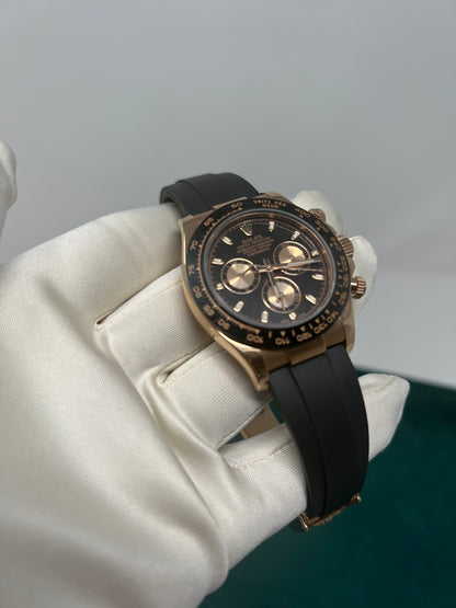 Rolex Everose Gold Daytona Watch - 40 MM - Oysterflex Strap - Black Dial - 116515LN-0017
