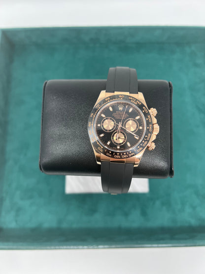 Rolex Everose Gold Daytona Watch - 40 MM - Oysterflex Strap - Black Dial - 116515LN-0017
