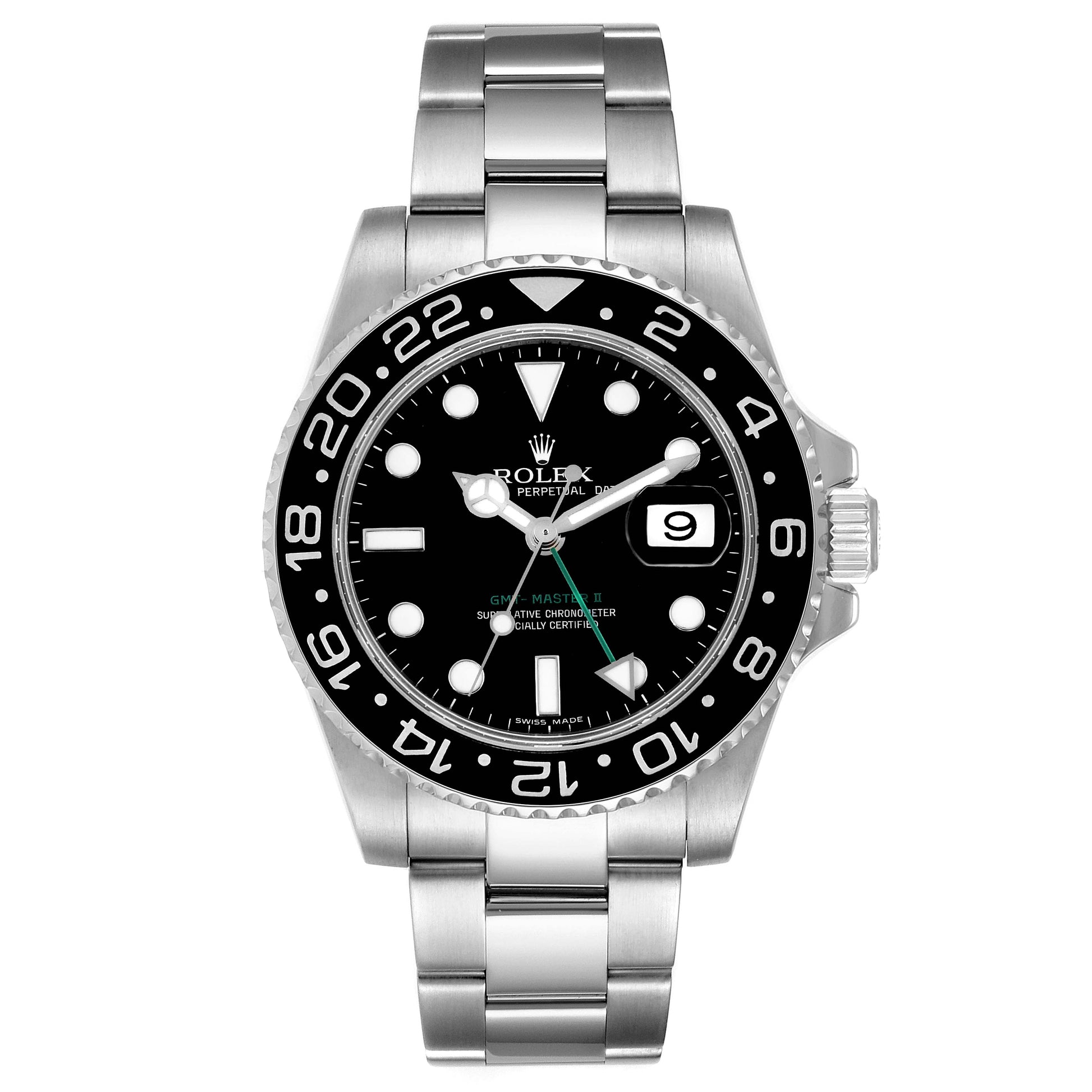 Rolex Stainless Steel GMT-Master II Watch - 40 MM - Oyster Bracelet - Black Dial - 116710LN