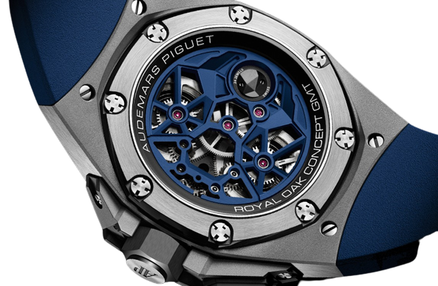 Audemars Piguet Royal Oak Concept Titanium Flying Tourbillon 44 MM - Blue Rubber Strap - White Gold Dial - 26589IO.OO.D030CA.01