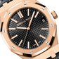 Audemars Piguet Royal Oak Pink Gold Selfwinding 41 MM - Black Leather Strap - Black Dial - 15510OR.OO.D002CR.01