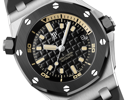 Audemars Piguet Royal Oak Offshore White Gold Diver 42 MM - Black Rubber Strap - Black Dial - 15720CN.OO.A002CA.01