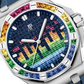 Audemars Piguet Royal Oak Offshore White Gold Selfwinding Music Edition 43 MM - Blue Rubber Strap - Blue Rainbow Dial - 15601BC.YY.D343CA.01