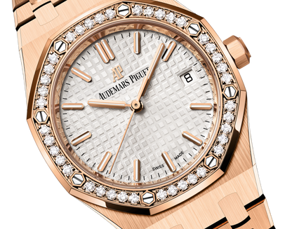 Audemars Piguet Royal Oak Pink Gold Selfwinding 34 MM - Pink Gold Bracelet - Silver Dial - 77351OR.ZZ.1261OR.01