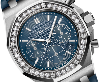 Audemars Piguet Royal Oak Offshore Stainless Steel Selfwinding Chronograph 37 MM - Blue Rubber Strap - Blue Dial - 26231ST.ZZ.D027CA.01