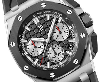 Audemars Piguet Royal Oak Offshore Stainless Steel Selfwinding Chronograph 43 MM - Black Rubber Strap - Black Dial - 26420SO.OO.A002CA.01