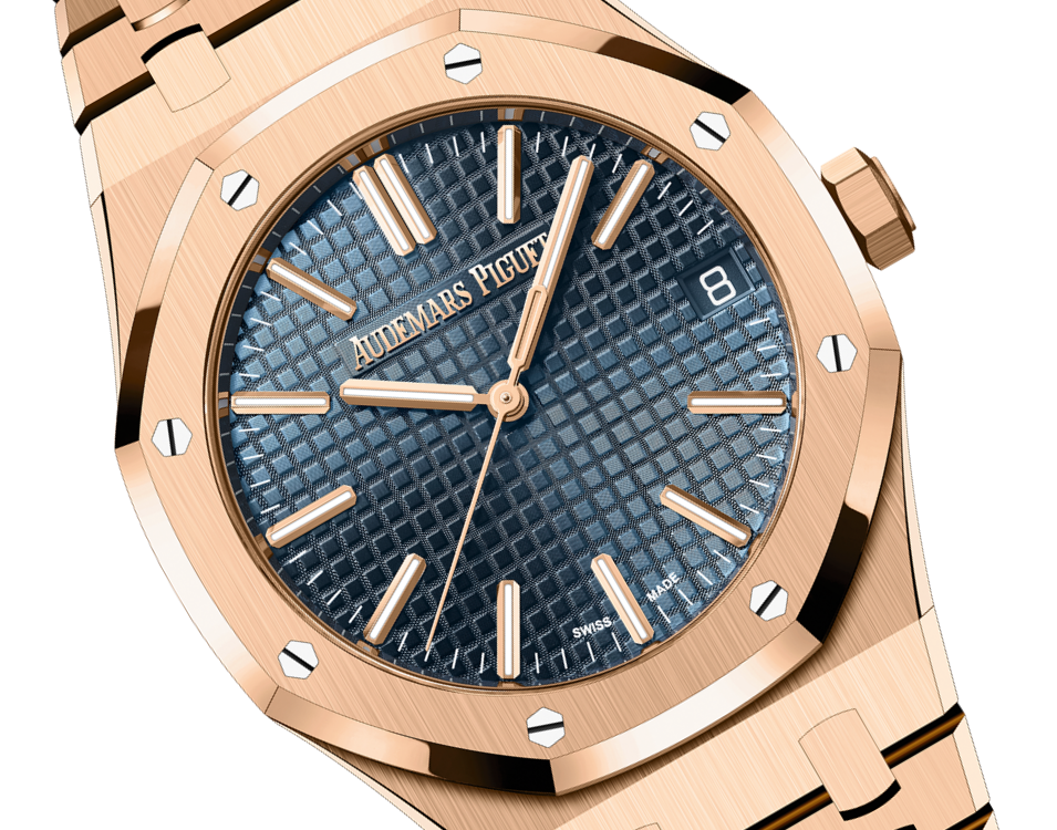 Audemars Piguet Royal Oak Pink Gold Selfwinding 41 MM - Pink Gold Bracelet - Bleu Nuit Dial - 15510OR.OO.1320OR.01