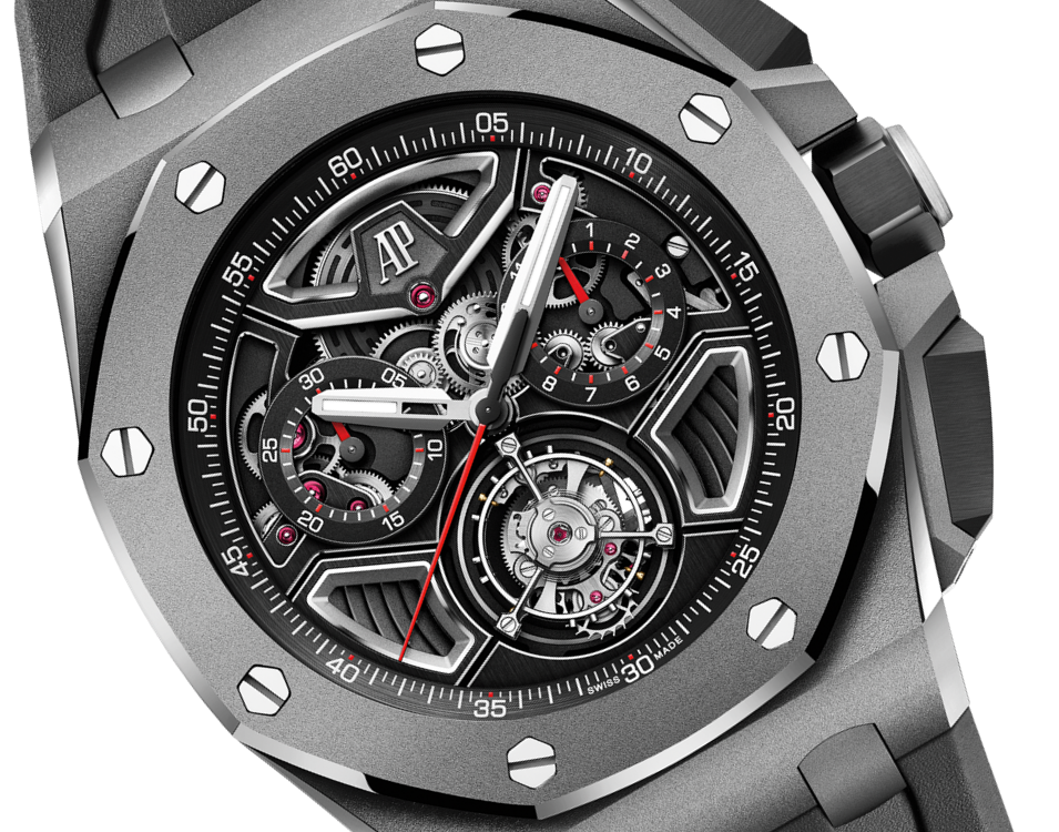 Audemars Piguet Royal Oak Offshore Titanium Flying Tourbillon Chronograph 43 MM - Black Rubber Strap - Openworked Dial - 26622TI.GG.D002CA.01