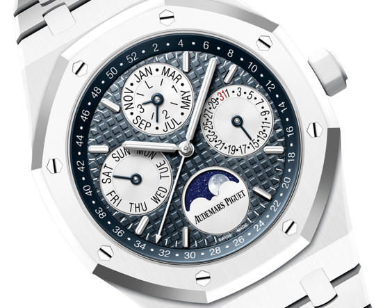 Audemars Piguet - Royal Oak - Perpetual Calendar and Moonphase  - 41 MM - White Ceramic - 26579CB.OO.1225CB.01 nyc watcher nyc watches