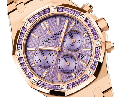 Audemars Piguet Royal Oak Pink Gold Selfwinding Chronograph 38 MM - Pink Gold Bracelet - Purple Dial - Purple Diamond Bezel - 26319OR.AY.1256OR.01