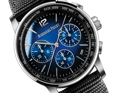 Audemars Piguet Code 11.59 Selfwinding Chronograph White Gold 41 MM - Black Rubber Strap - Blue Lacquered Dial - 26393BC.OO.A002KB.01