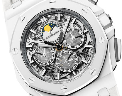 Audemars Piguet - Royal Oak - Perpetual Calendar and Moonphase - 44 MM - White Ceramic - 26582CB.OO.A010CA.01  nyc watcher nyc watches