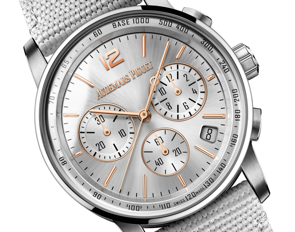 Audemars Piguet Code 11.59 Selfwinding Chronograph Pink and White Gold 41 MM - Grey Rubber Strap - Grey Lacquered Dial - 26393CR.OO.A008KB.01