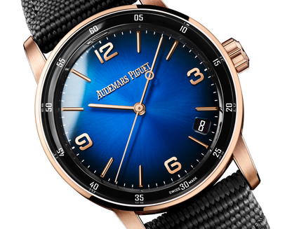 Audemars Piguet Code 11.59 Selfwinding Pink Gold 41 MM - Black Rubber Coated Strap - Blue Lacquered Dial - 15210OR.OO.A002KB.03