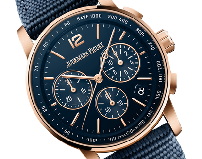 Audemars Piguet Code 11.59 Selfwinding Chronograph Rose Gold 41 MM - Blue Rubber Strap - Blue Lacquered Dial - 26393OR.OO.A027KB.01