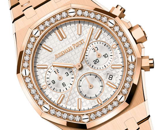 Audemars Piguet Royal Oak Pink Gold Selfwinding Chronograph 38 MM - Pink Gold Bracelet - Silver Dial - 26715OR.ZZ.1356OR.01