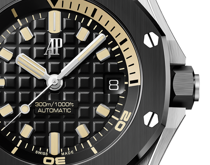 Audemars Piguet Royal Oak Offshore White Gold Diver 42 MM - Black Rubber Strap - Black Dial - 15720CN.OO.A002CA.01