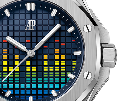 Audemars Piguet Royal Oak Offshore Titanium Selfwinding Music Edition 37 MM - Blue Rubber Strap - Blue Rainbow Dial - 77600TI.OO.A343CA.01