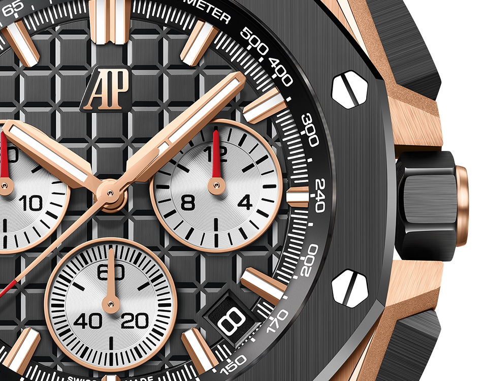 Audemars Piguet Royal Oak Offshore Pink Gold Selfwinding Chronograph 43 MM - Black Rubber Strap - Black Dial - 26420RO.OO.A002CA.01