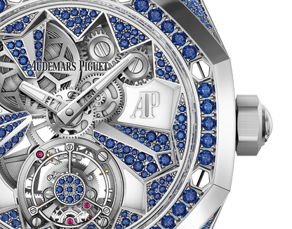 Audemars Piguet Royal Oak Concept White Gold Flying Tourbillon 38.5 MM - Light Blue Leather Strap - Openworked Dial - 26227BC.SS.D314CR.01