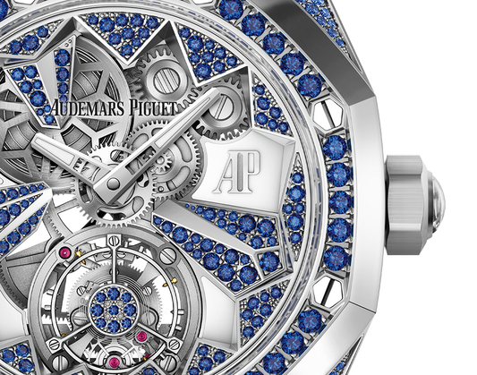Audemars Piguet Royal Oak Concept White Gold Flying Tourbillon 38.5 MM - Light Blue Leather Strap - Openworked Dial - 26227BC.SS.D314CR.01