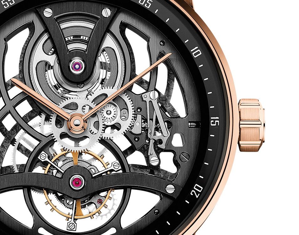 Audemars Piguet Code 11.59 Tourbillon Openworked Pink Case  41 MM - Black Leather Strap - Black Skeleton Dial - Pink Gold Bezel - 26600OR.OO.D002CR.01