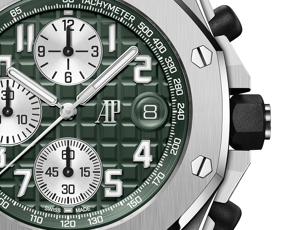 Audemars Piguet Royal Oak Offshore Titanium Selfwinding Chronograph 42 MM - Green Rubber Strap - Green Dial - 26238TI.OO.A056CA.01