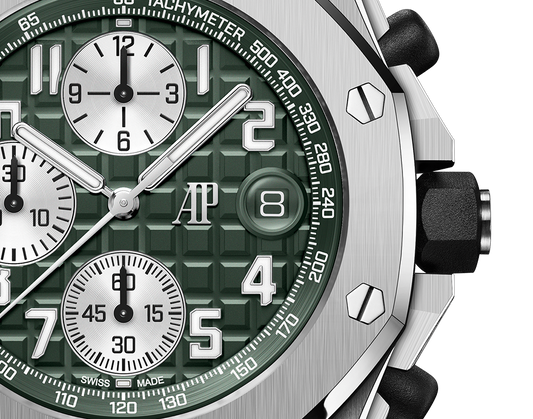 Audemars Piguet Royal Oak Offshore Titanium Selfwinding Chronograph 42 MM - Green Rubber Strap - Green Dial - 26238TI.OO.A056CA.01