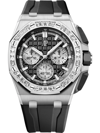 Audemars Piguet Royal Oak Offshore White Gold Selfwinding Chronograph 43 MM - Black Rubber Strap - Black Dial - 26424BC.ZZ.D002CA.01