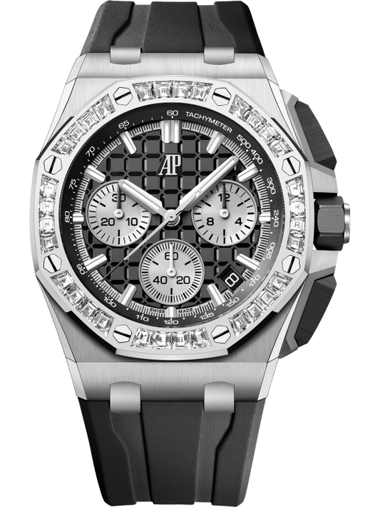 Audemars Piguet Royal Oak Offshore White Gold Selfwinding Chronograph 43 MM - Black Rubber Strap - Black Dial - 26424BC.ZZ.D002CA.01