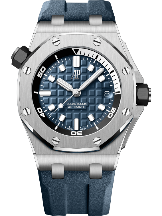 Audemars Piguet Royal Oak Offshore Stainless Steel Diver 42 MM - Blue Rubber Strap - Blue Dial - 15720ST.OO.A027CA.01