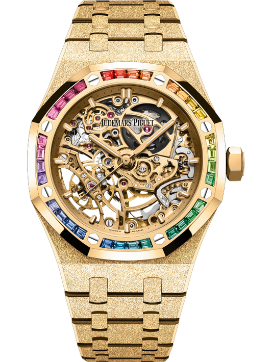  Audemars Piguet Royal Oak Frosted Yellow Gold Double Balance Wheel Openworked 37 MM -  Frosted Yellow Gold Bracelet - Openworked Dial - 15468BA.YG.1259BA.01