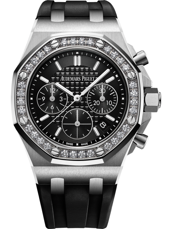Audemars Piguet Royal Oak Offshore Stainless Steel Selfwinding Chronograph 37 MM - Black Rubber Strap - Black Dial - 26231ST.ZZ.D002CA.01