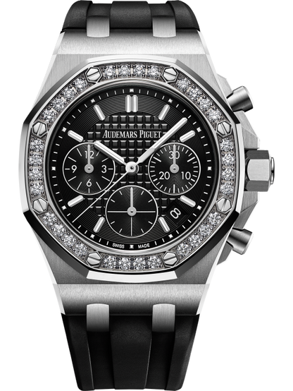 Audemars Piguet Royal Oak Offshore Stainless Steel Selfwinding Chronograph 37 MM - Black Rubber Strap - Black Dial - 26231ST.ZZ.D002CA.01