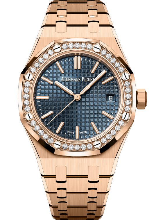 Audemars Piguet Royal Oak Pink Gold Selfwinding 37 MM - Pink Gold Bracelet - Bleu Nuit Dial - 15551OR.ZZ.1356OR.02