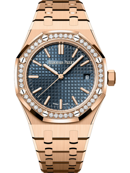 Audemars Piguet Royal Oak Pink Gold Selfwinding 37 MM - Pink Gold Bracelet - Bleu Nuit Dial - 15551OR.ZZ.1356OR.02