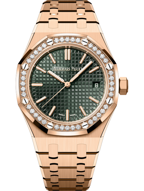 Audemars Piguet Royal Oak Pink Gold Selfwinding 37 MM - Pink Gold Bracelet - Khaki Green Dial - 15551OR.ZZ.1356OR.03