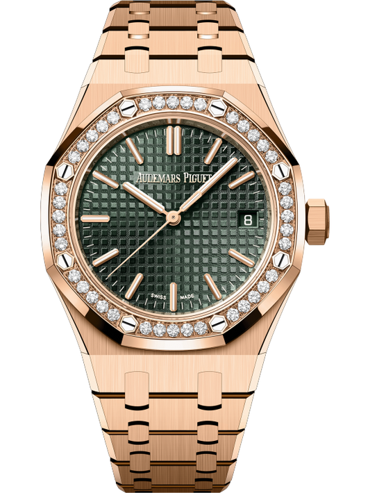 Audemars Piguet Royal Oak Pink Gold Selfwinding 37 MM - Pink Gold Bracelet - Khaki Green Dial - 15551OR.ZZ.1356OR.03