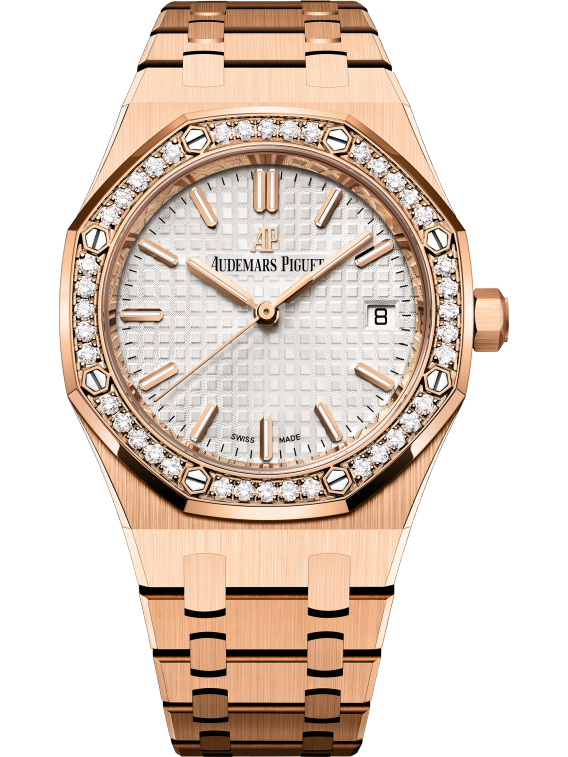 Audemars Piguet Royal Oak Pink Gold Selfwinding 34 MM - Pink Gold Bracelet - Silver Dial - 77351OR.ZZ.1261OR.01