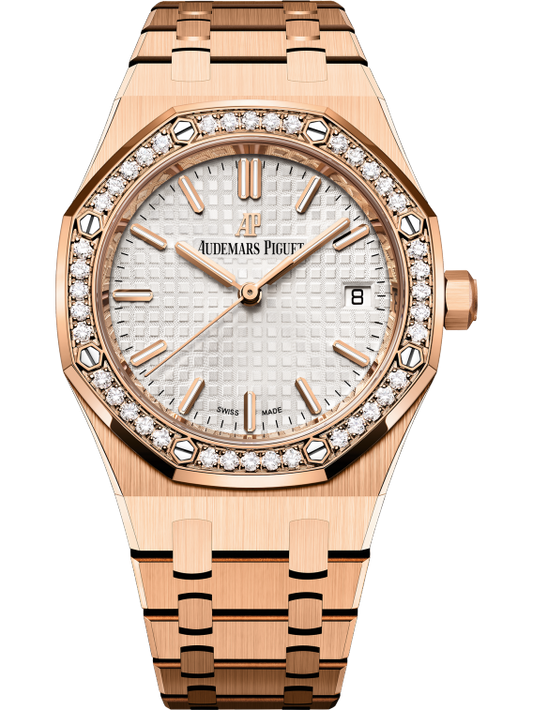 Audemars Piguet Royal Oak Pink Gold Selfwinding 34 MM - Pink Gold Bracelet - Silver Dial - 77351OR.ZZ.1261OR.01