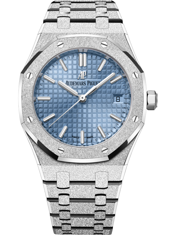 Audemars Piguet Royal Oak Frosted White Gold Selfwinding 34 MM - White Gold Bracelet - Light Blue Dial - 77353BC.GG.1263BC.01